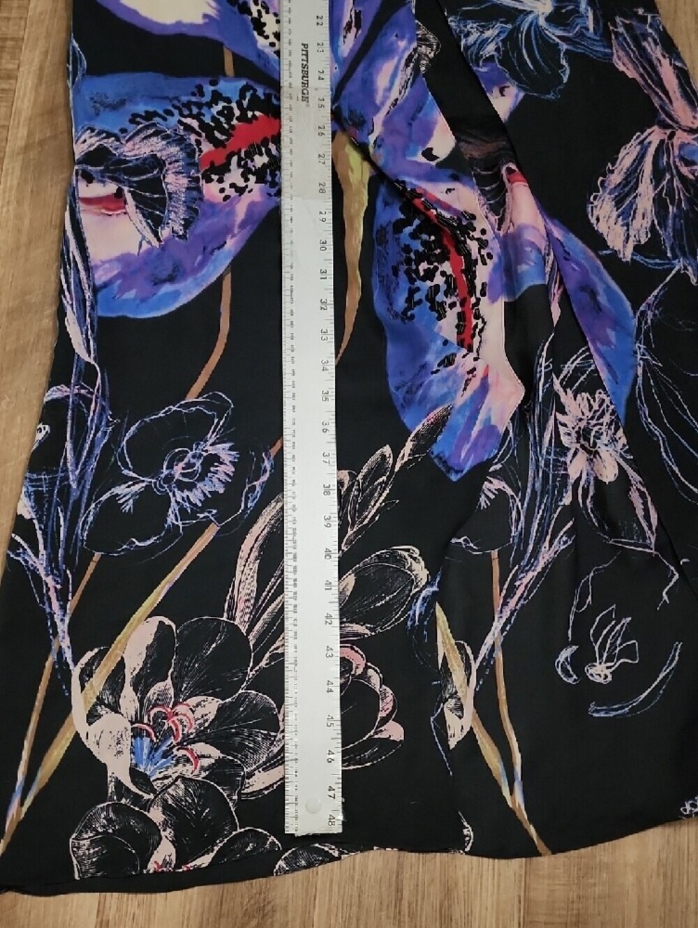Leifsdottir Silk Floral Maxi Dress Blue Purple Anthropologie Boho - Picture 9 of 13